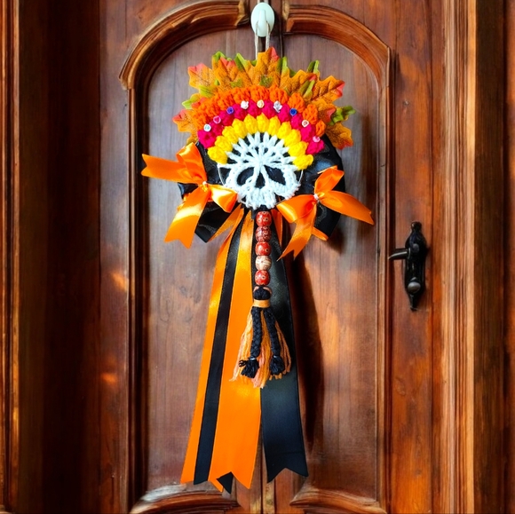 Hand Crafted Dia de los Muertos Door / Wall Decor - Picture 1 of 6